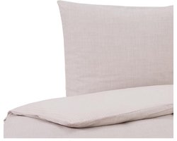 Omkeerbaar Dekbedovertrek fijne fanel beige 135x200 2dlg 100% puur katoen