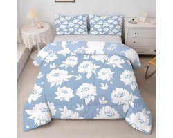 Omkeerbaar Eenpersoons Bloemen Dekbed met Kussensloop - Alles-in-één Planten Design