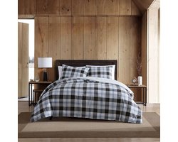 Omkeerbare Flanel Dekbedovertrekset Twin met Bijpassende Kussensloop, Medium-Gewicht Slaapkameressentials Dekbedhoes