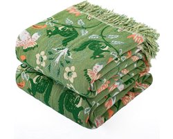 omkeerbare mousseline deken van 100% katoen-Boho franjes deken- 230 x 250 cm- het hele jaar door te gebruiken.