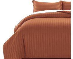 Omkeerbare Satijn Beddengoedset voor Eenpersoonsbed - Hypoallergeen en Zacht Dekbedovertrek met Kussensloop - Roestkleur 135 x 200 cm