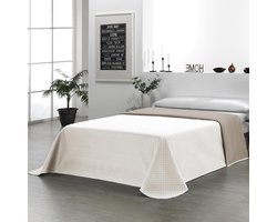 Omkeerbare Sprei - Bedsprei Dekbed - Bed Opdekken - Tweekleurig Ontwerp - 90 cm Bed - Linnen Leer