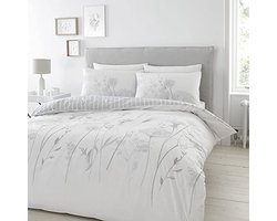Omkeerbare Super King Dekbedovertrek Set met Kussenslopen - Moerasspirea Bloemen Design