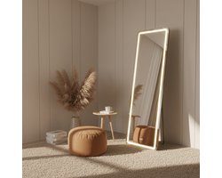 OMNIEXA Staande of Hangende LED Passpiegel – 3 lichtkleuren - Dimbaar – smart-touch – 150cm * 40cm