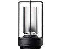 OMNIEXA Tafellamp - Designlantaarn Mat Zwart – Dimbaar & Draadloos – 3 Lichtstanden – LED Lantaarn met TouchControl – Luxe Tafelverlichting voor Woonkamer of Slaapkamer