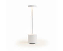 OMNIEXA Tafellamp - Mat Wit – Dimbaar & Draadloos – 3 Lichtstanden – LED Designlamp met TouchControl – Sfeervolle Tafellamp voor Woonkamer, Slaapkamer of Horeca - 34cm