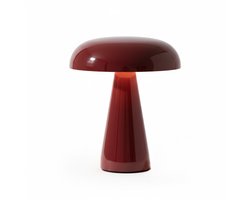 OMNIEXA Tafellamp - Retro Rood – Dimbaar & Draadloos – 3 Lichtstanden – LED Designlamp met TouchControl – Luxe Tafellamp voor Woonkamer, Slaapkamer of Horeca