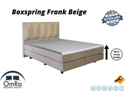 Omra Bedding - Complete boxspring - Frank Beige - 110x200 cm - Inclusief Topdekmatras - Hotel boxspring