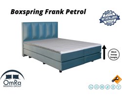 Omra Bedding - Complete boxspring - Frank Petrol - 180x210 cm - Inclusief Topdekmatras - Hotel boxspring