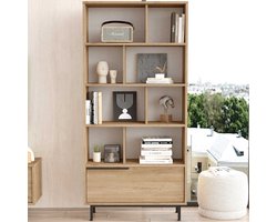 ON4 Boekenplank | 100% MELAMINE | Walnoot - Emob - Boekenkast - Bruin - Spaanplaat