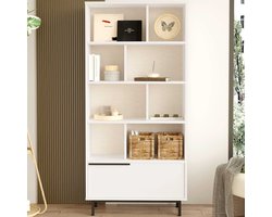 ON4 Boekenplank | 100% MELAMINE | Wit - Emob - Boekenkast - Wit - MDF