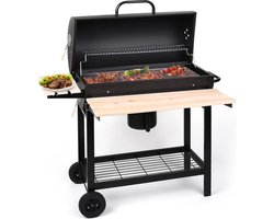 OnceConcept GQ5-Beefbutler Smoker barbecue - Houtskoolbarbecue - BBQ met smoker - Werkt op houtskool - Inclusief deksel en houten tafeltje