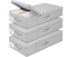 Onder-Bed Opbergdozen - Set van 3 - Inclusief Handvatten - Ruimtebesparend