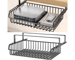 Onder bureaulade - uitschuifontwerp - organizer voor kantoor - 1 stuk - zwart - metaal