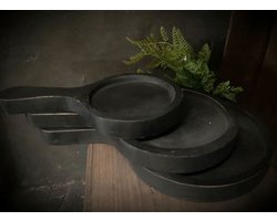 Onderbord / onderzetter decoratie plateau chopping board zwart maat L 29 x 17,5 hout | 121518 | Home Sweet Home | Stoer & Sober Woonstijl