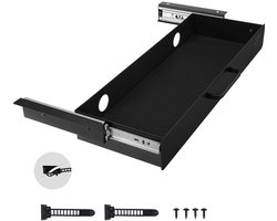 Onderbureaulade - Verborgen Opberglade - Afmeting 63,5 x 23,2 x 7,5 cm - Uittrekbare Pennenlade - Ruimtebesparend - Montage Onder Bureau - Geschikt Voor Zit-Sta Bureaus