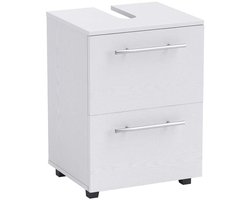 Onderkast Badkamerkast Opbergkast Zonder Wastafel Met Antislip Voetjes, 1 Lade en 1 Opbergvak U-vormige Uitsparing Modern Eenvoudig Ontwerp Ruimtebesparend Geschikt voor Kleine Badkamers 41.5x35.5x59 cm Wit