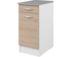 Onderkast Eko 40x60 cm met lade en deur - eik - Parisot - Onderkasten - Bruin - Spaanplaat - Onderkasten -
