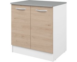 Onderkast Eko 80 cm voor spoelbak met 2 deuren - eik - Parisot - Onderkasten - Bruin - Spaanplaat - Onderkasten -