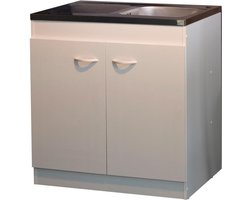 Onderkast voor spoelbak 2 deuren (100cm) - Parisot - Gootsteenkasten - Wit - Spaanplaat - Gootsteenkasten - Op voorraad
