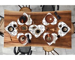Onderleggers - Placemats - Placemats hartje - Klok - Patronen - Minimalisme - 10 stuks