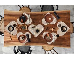 Onderleggers - Placemats - Placemats hartje - Londen - Klok - Patroon - Vintage - 8 stuks