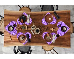 Onderleggers - Placemats - Placemats hartje - Meiden - Veren - Paars - Patronen - Girl - Paars - Kinderen - Kids - 6 stuks