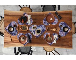 Onderleggers - Placemats - Placemats hartje - Patroon - Thee - Kop - Theepot - 10 stuks