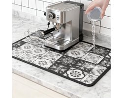 Onderlegmat Koffiezetapparaat - Afdruipplaat Keuken - Aanrecht Beschermen - Superabsorberend Materiaal - 40 x 60 cm - Grijs