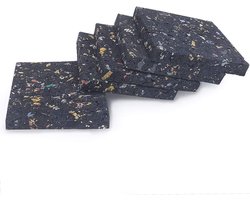 Onderlegpads voor vochtblokkering - 100 stuks, 7 mm, rubberen granulaat voor terras en tuinhuis