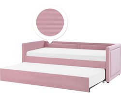 Onderschuifbed Corduroy MIMIZAN 90 x 200 cm Roze