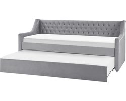 Onderschuifbed Fluweel MONTARGIS 90 x 200 cm Lichtgrijs