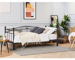 Onderschuifbed Metaal TULLE 80 x 200 cm Zwart