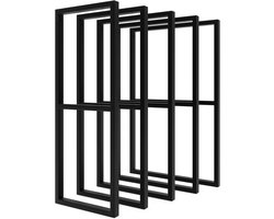 Onderstel Dubbele Wastafel - Wastafelpoten Meubelpoten - Badkamer Inrichten - Metalen Profiel - 75 cm Hoog - Zwart