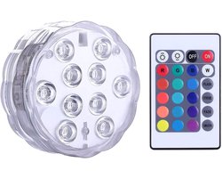 Onderwater LED-lamp, met afstandsbediening, werkt op batterijen, RGB-kleurverandering, waterdicht, geschikt voor zwembaden, vaasstandaards, spa's, aquariums, vijvers, jacuzzi's, decoraties, feesten, 1 stuk.