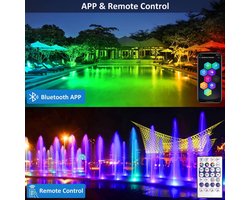 Onderwater LED Verlichting RGB met Bluetooth APP Bediening IP68 Tuin en Vijververlichting