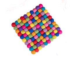 Onderzetter vilt vierkant multicolour 20x20 cm - fel