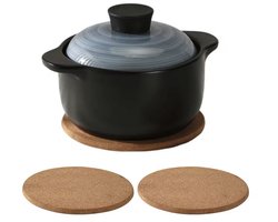 Onderzetter voor pannen - Onderzetter van Kurk - Rond- Pannen Onderzetters - 2 stuks - Kurk - 20CM - 0.5CM dik - Tafel onderzetters - CHPN