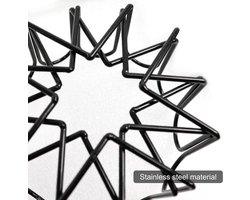 Onderzetterhouder 4-delig Metalen Rek Opbergcaddy voor Zowel Ronde als Vierkante Onderzetters in Keuken en Woonkamer - Onderzetters Organiser - Duurzaam - Zwart - Praktisch - Geschikt voor Diverse Onderzetter Maten - Keukenaccessoire.