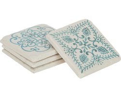 Onderzetters - 10x10x3cm - Resin - Blauw