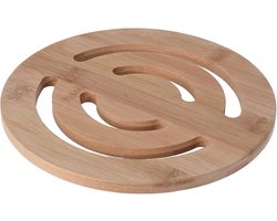 Onderzetters van bamboe - voor keuken en eettafel - set van 4 - rond 20 cm - organisch materiaal