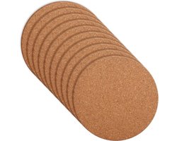 Onderzetters van kurk - 10 stuks ronde bruine absorberende kurkmat voor dranken - herbruikbare onderzetters voor eettafel - multifunctionele plaatmat voor salontafel en bar aanrecht