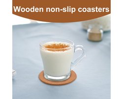Onderzetters van kurk - 10 stuks ronde bruine absorberende kurkmat voor dranken - herbruikbare onderzetters voor eettafel - multifunctionele plaatmat voor salontafel en bar aanrecht