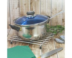 onderzetters van roestvrij staal met rubberen voetjes - onderzetters voor pan, pan, ovenschaal en wok