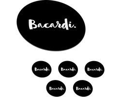 Onderzetters voor glazen - Drinken - Quotes - Bacardi - Drank - Cocktail - 10x10 cm - Rond - Onderzetters kurk - Woonaccessoires - 6 stuks