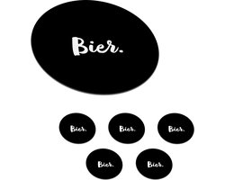 Onderzetters voor glazen - Drinken - Quotes - Bier - Drank - Alcohol - 10x10 cm - Rond - Onderzetter - Woonaccessoires - 6 stuks