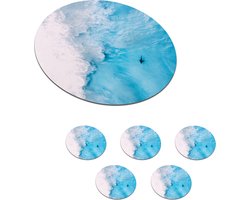Onderzetters voor glazen - Rond - Dieren - Zee - Schuim - 10x10 cm - Glasonderzetters - 6 stuks