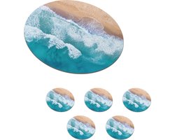 Onderzetters voor glazen - Rond - Zee - Water - Schuim - 10x10 cm - Glasonderzetters - 6 stuks