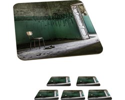 Onderzetters voor glazen - Stoel - Steen - Deur - Architectuur - 10x10 cm - Glasonderzetters - 6 stuks