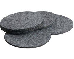 Onderzetters voor glazen - Vilt - Set van 6 - Grijze Onderzetters - 10 cm - Onderzetter Vilt - Home and Living